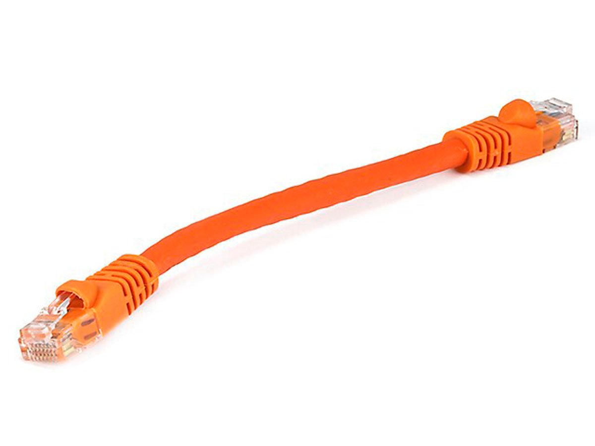 Monoprice Cat6 Ethernet Patch Cable - Snagless RJ45, Stranded, 550MHz, UTP, Pure Bare Copper Wire, 24AWG, 0.5ft, Orange - main image