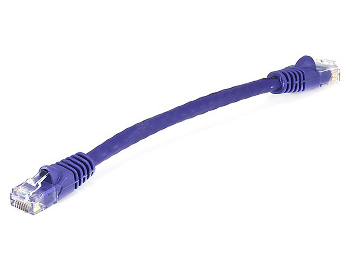 Monoprice Cat6 Ethernet Patch Cable - Snagless RJ45, Stranded, 550MHz, UTP, Pure Bare Copper Wire, 24AWG, 0.5ft, Purple - main image