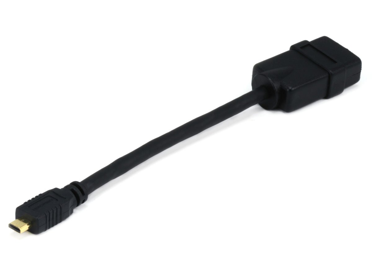 Micro HDMI Male to HDMI Female Video Adapter 10 in. - Black - Micro Center