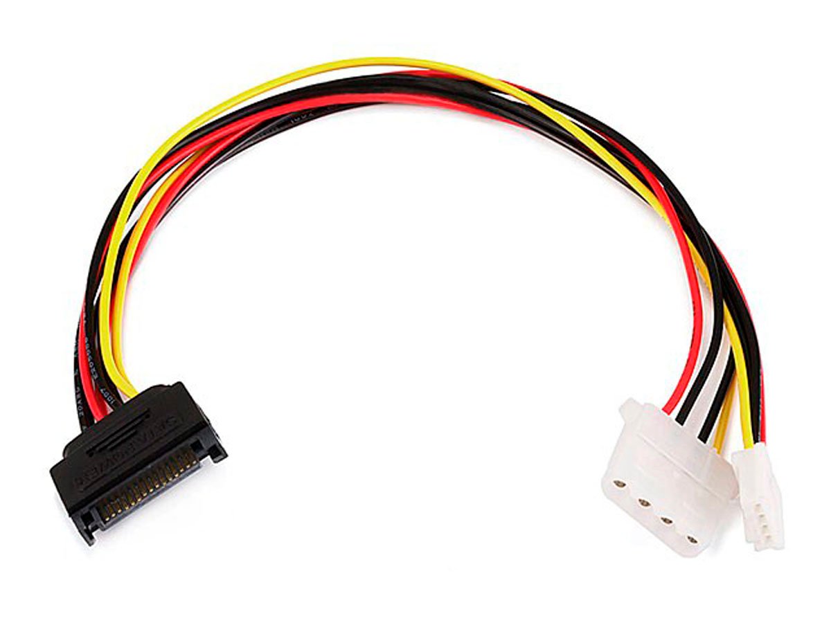 Monoprice 12inch SATA 15pin Male To 4pin Molex And 4pin Power Cable