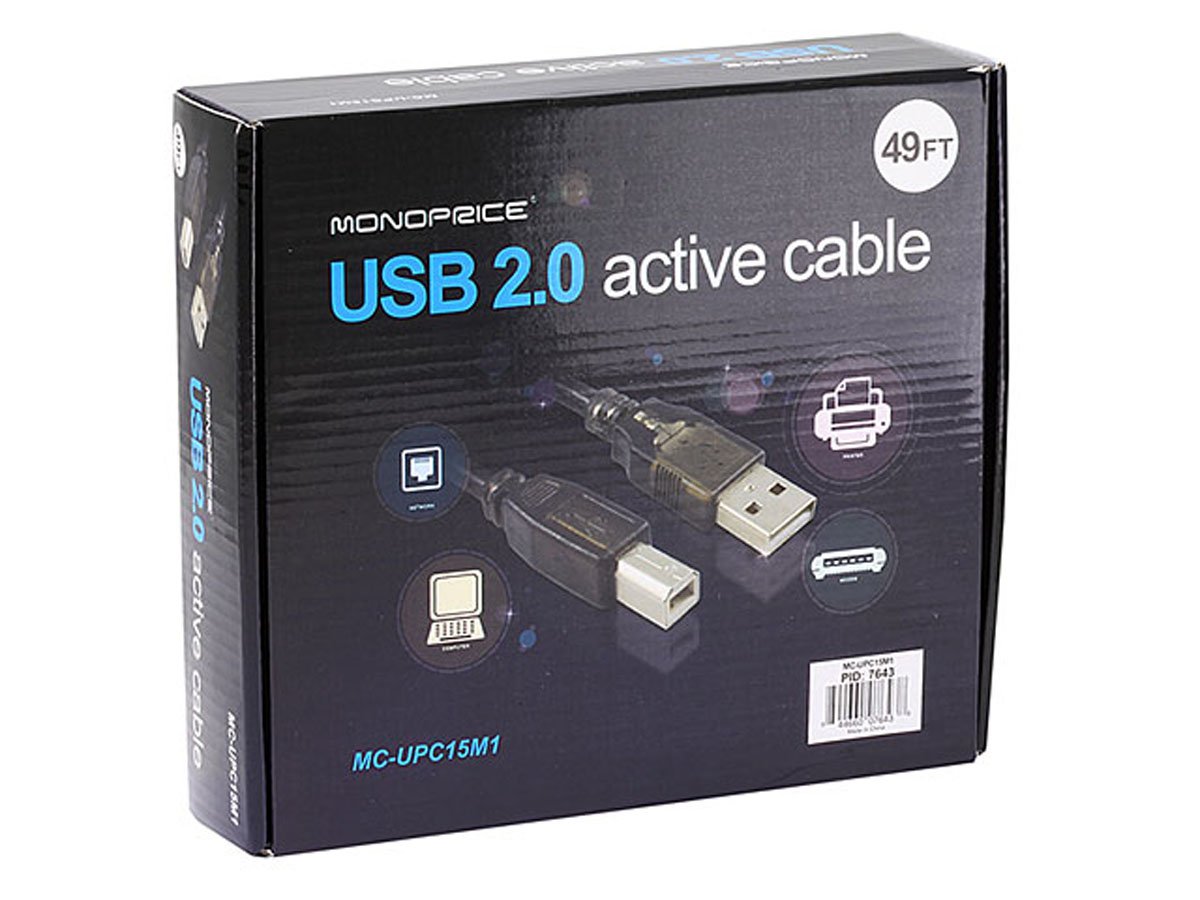 49FT Active USB Type A to Type B USB Cable 