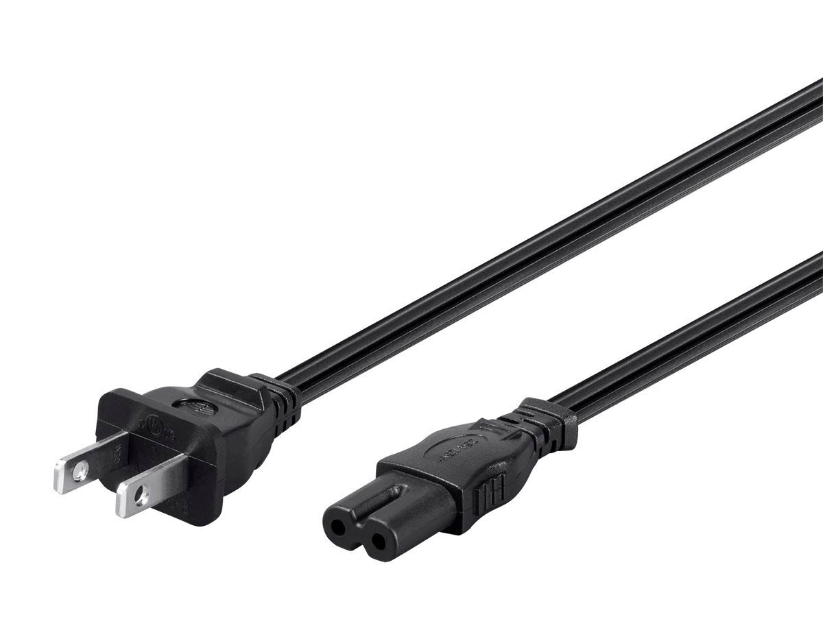 Monoprice Power Cord - Non-Polarized NEMA 1-15P to Non-Polarized IEC 60320 C7, 18AWG, 10A/1250W, 125V, Black, 15ft - main image