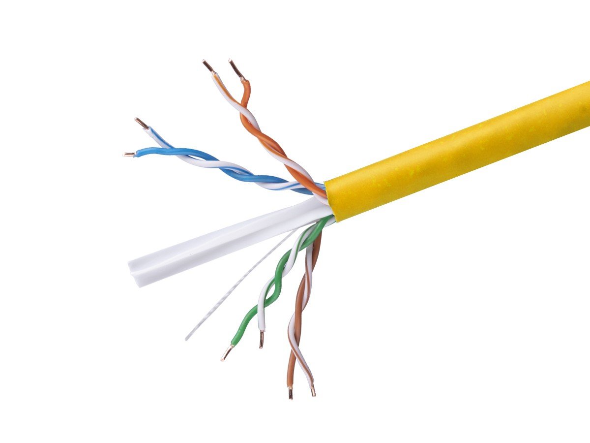 Monoprice Cat6 Ethernet Bulk Cable - Solid 550MHz UTP CMR Riser Rated Pure  Bare Copper Wire 23AWG 1000ft Yellow (UL)