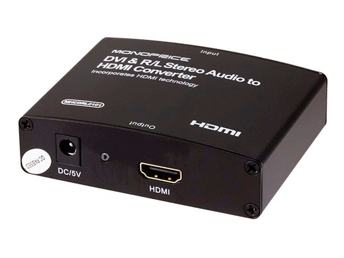 Monoprice DVI and L/R Stereo Audio to HDMI Converter - main image