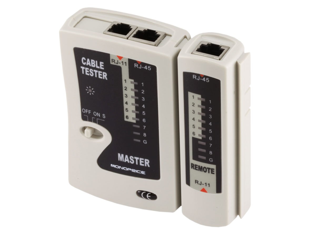 Testeur de câbles RJ11, RJ45, IEEE 1394, USB et BNC