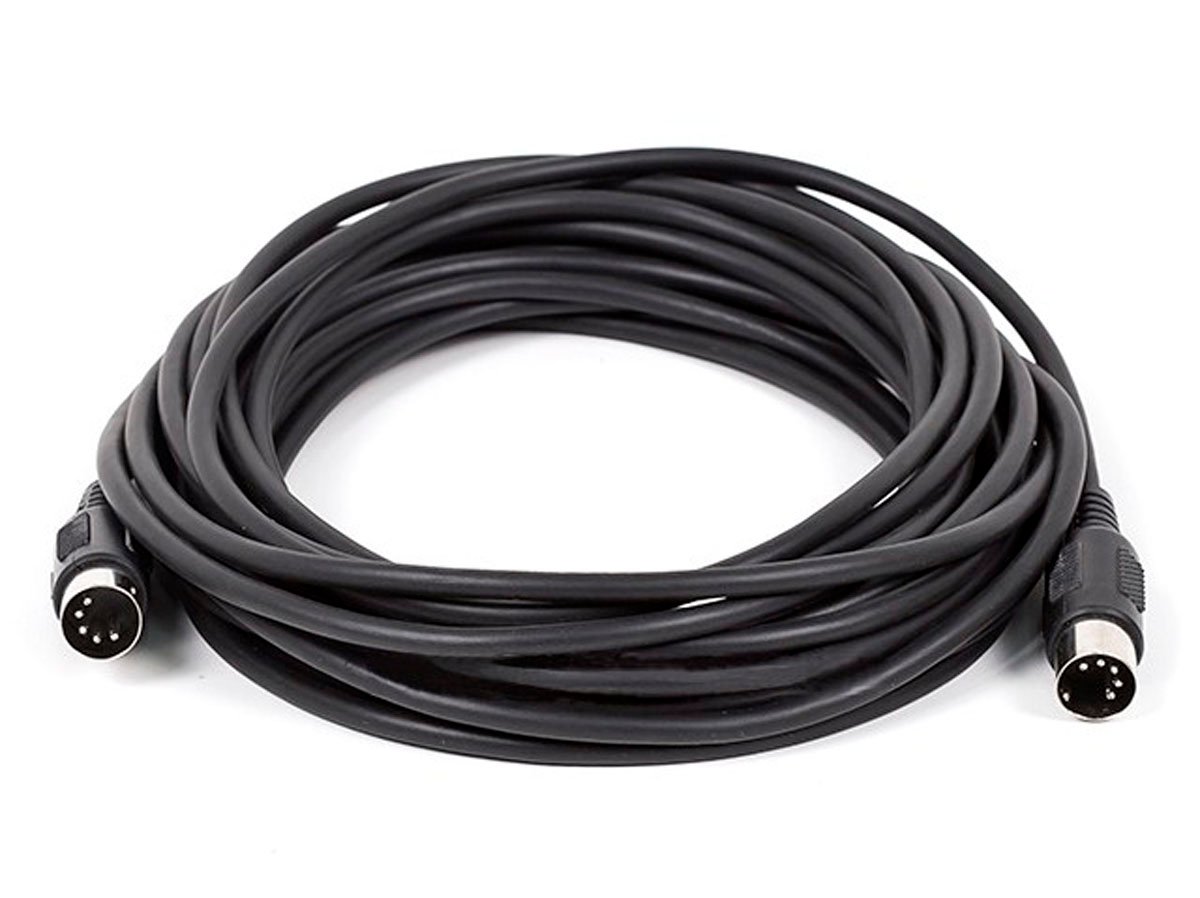 Photos - Cable (video, audio, USB) Monoprice 25ft MIDI Cable with 5 Pin DIN Plugs - Black 