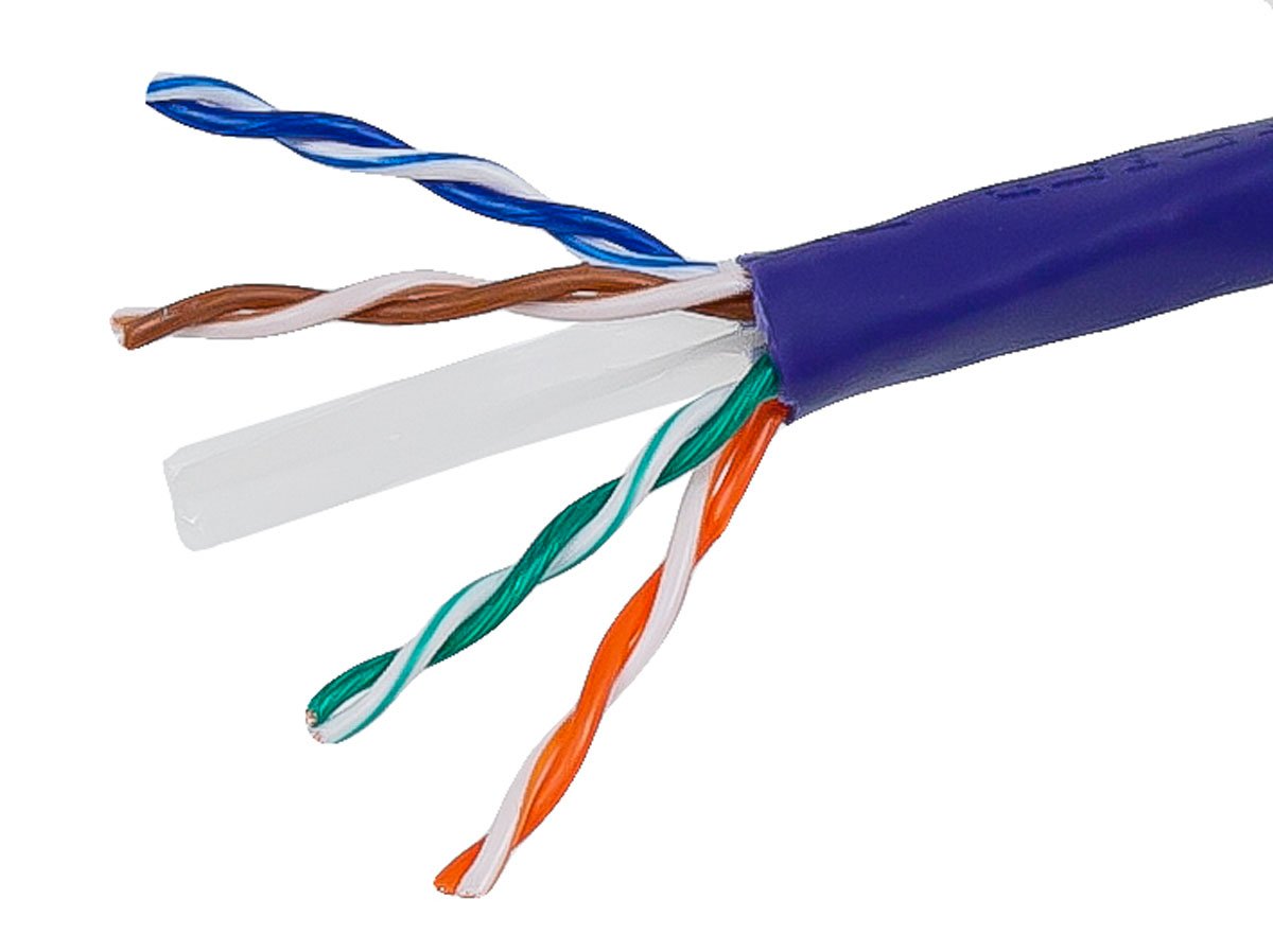 Monoprice Cat6 Ethernet Bulk Cable - Solid, 550MHz, UTP, CMR, Riser Rated, Pure Bare Copper Wire, 23AWG, 1000ft, Purple, (UL) - main image