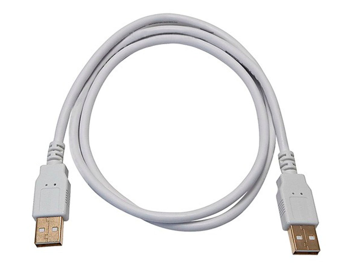 Monoprice USB-A to USB-A 2.0 Cable - 28/24AWG, Gold Plated, White, 3ft - main image