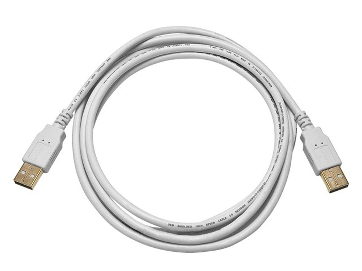 Compulsion Ægte tromme Monoprice USB-A to USB-A 2.0 Cable - 28/24AWG, Gold Plated, White, 6ft -  Monoprice.com