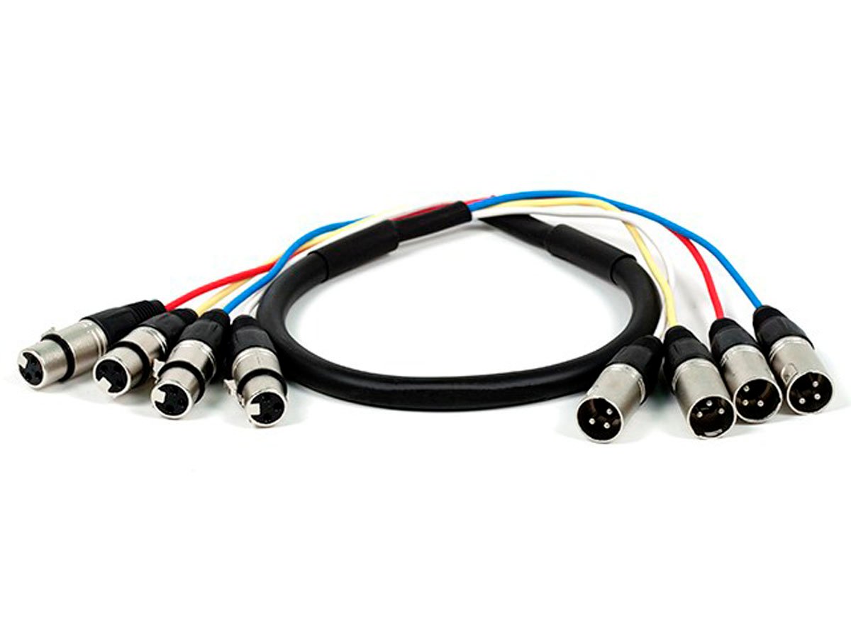 Monoprice 3ft 4-Channel XLR Male to XLR Female Snake Cable - main image