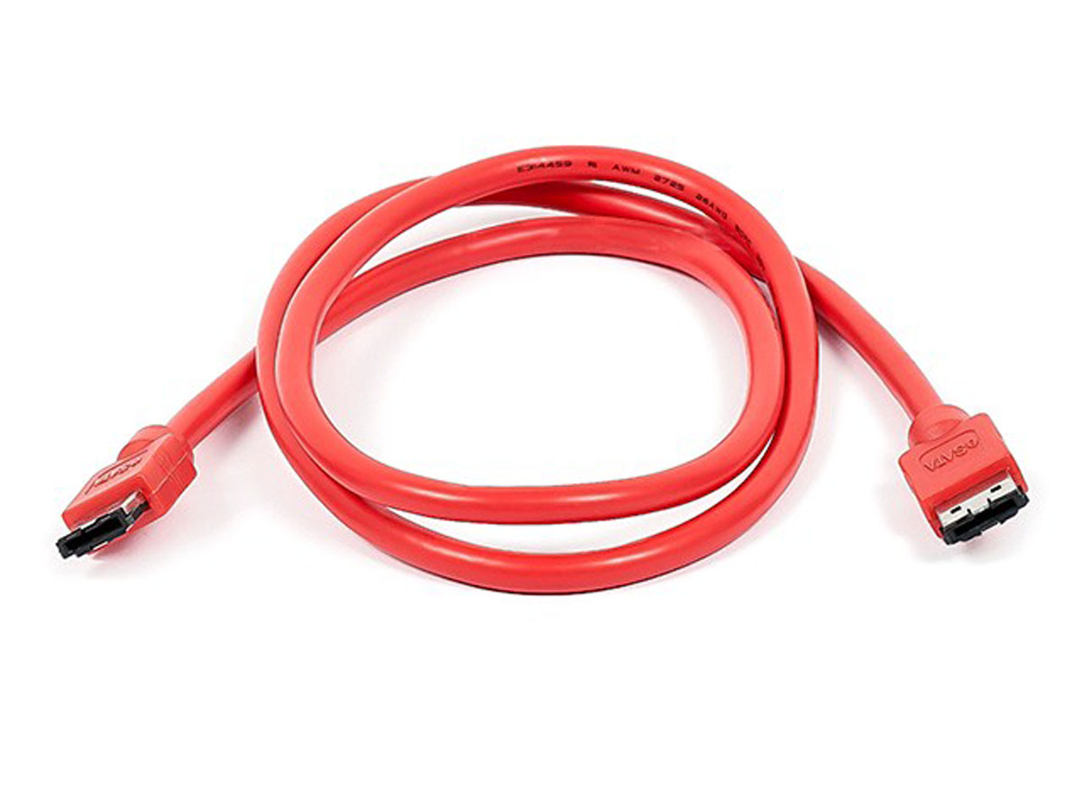 Monoprice 3ft SATA External Shielded Cable - eSATA to eSATA (Type I to Type I) - Red - main image