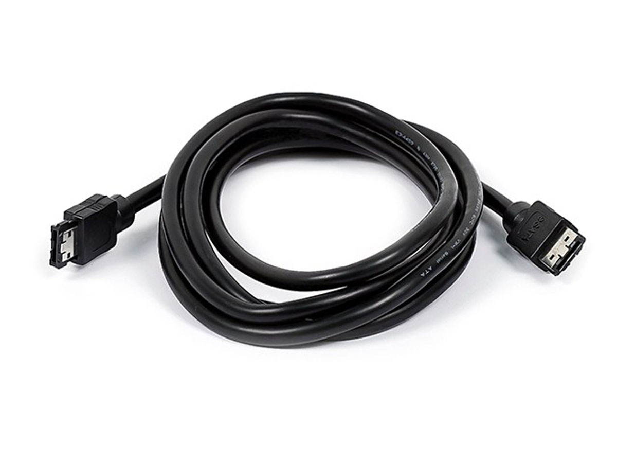 Monoprice 6ft SATA 6 Gbps External Shielded Cable - ESATA To ESATA (Type I To Type I) - Black