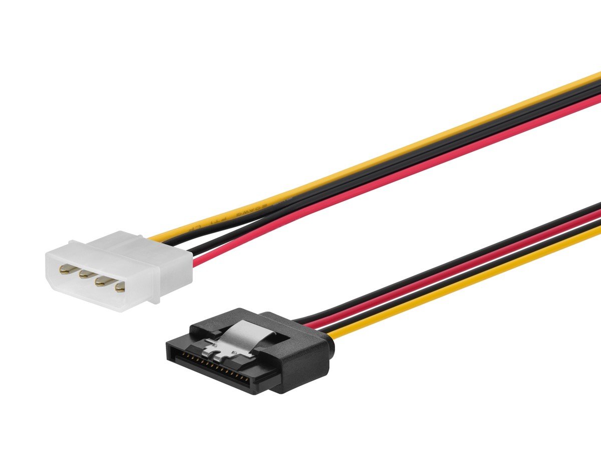 Gimax Big 4P Male Connector to 2 SATA Female Plug Power Cable 