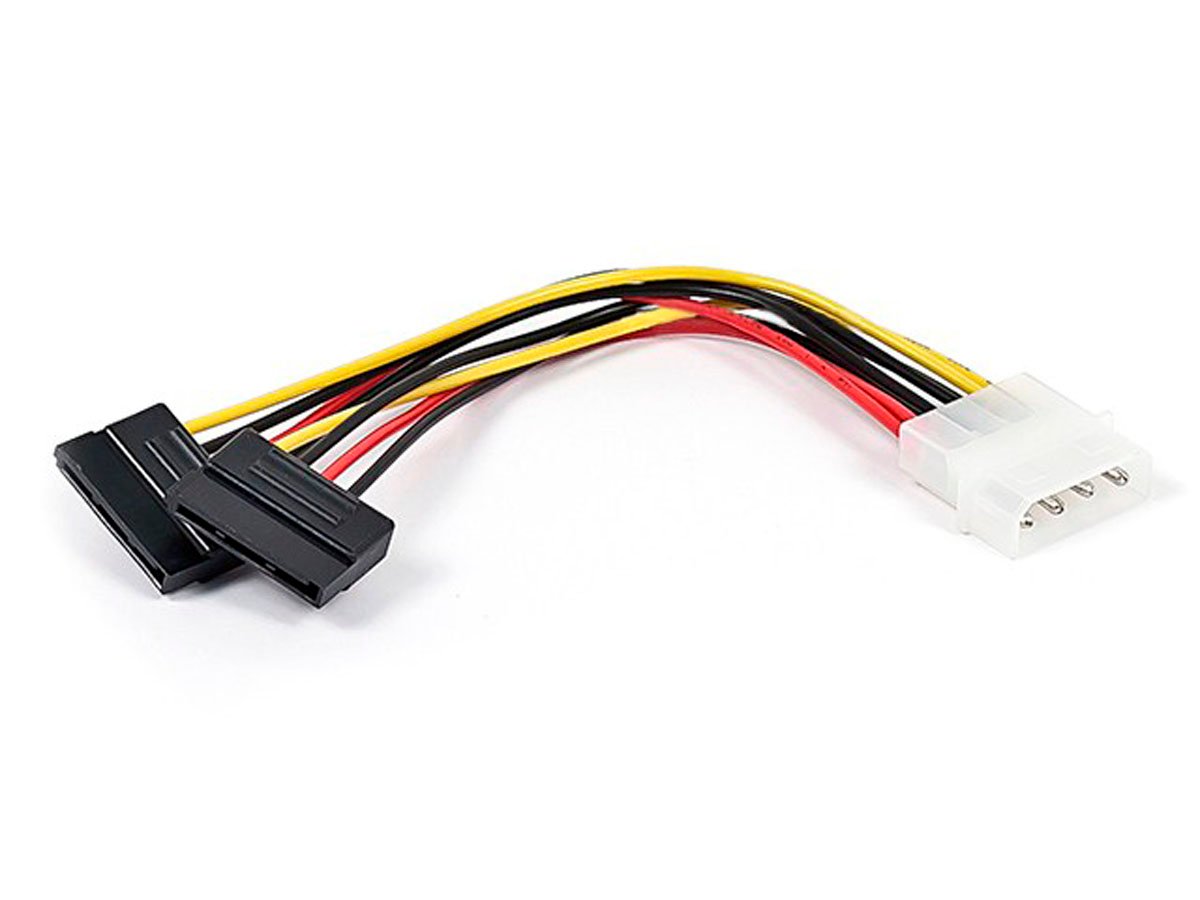 Monoprice 6in SATA Serial ATA Splitter Power Cable (1x 5.25 to 2x 15pin SATA Power Connector) - main image