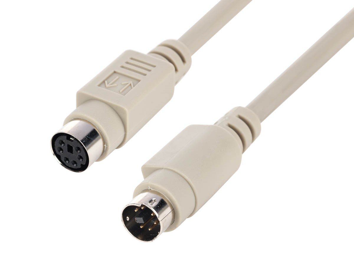 6 Conductor Straight PCCONNECT PS/2 Male Cable MiniDin6 Male 10 feet Cable 