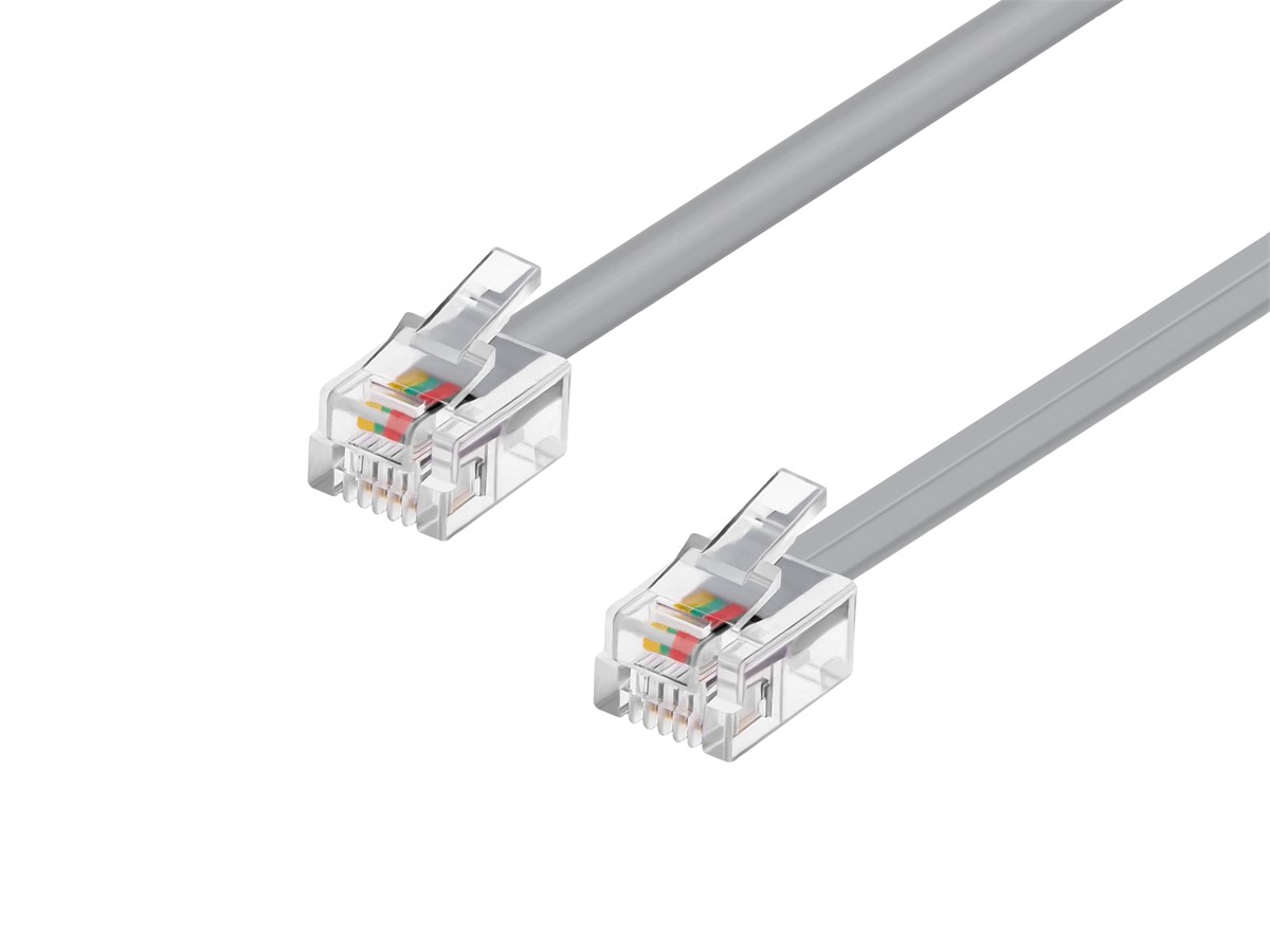 Monoprice Phone Cable, RJ11 (6P4C), Straight For Data - 25ft