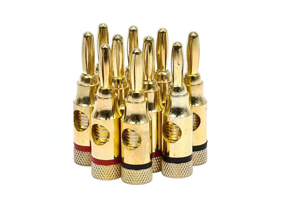 Photos - Cable (video, audio, USB) Monoprice 5 PAIRS OF High-Quality Gold Plated Speaker Banana Plu 