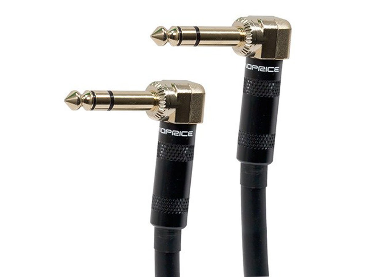 Monoprice 1.5ft Premier Series 1/4-inch (TRS) Male Right Angle to Male Right Angle 16AWG Cable (Gold Plated) - main image