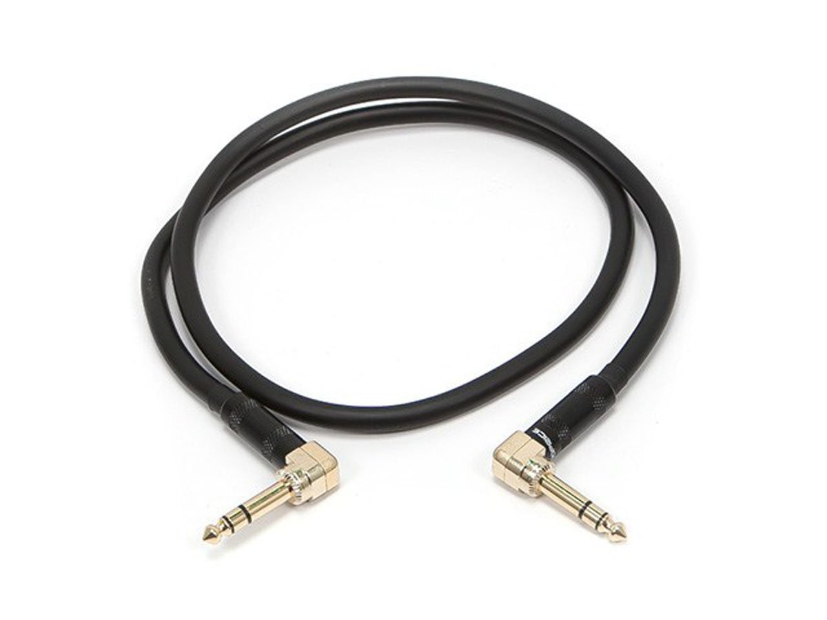 3 Feet- Black Gold Plated Monoprice Premier Series 1/4 Inch TS Right Angle Male to Right Angle Male 16AWG Audio Cable Cord 