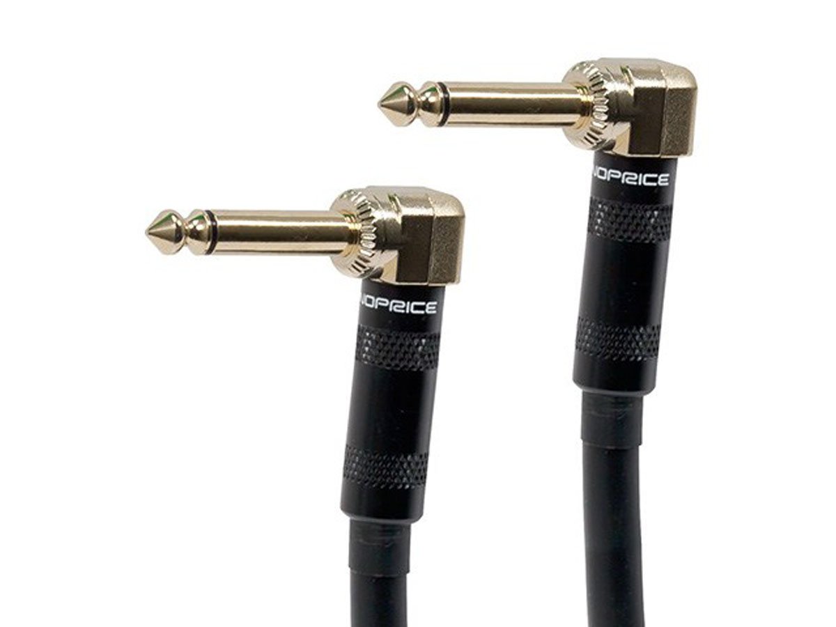 Monoprice 1.5ft Premier Series 1/4-inch (TS) Right Angle Male to Right Angle Male 16AWG Audio Cable (Gold Plated) - main image