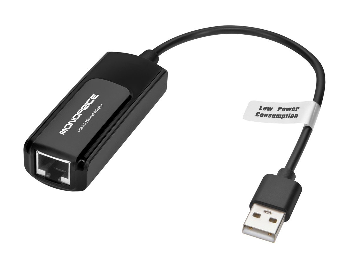 Monoprice USB 2.0 Ultrabook Ethernet Adapter (Low Power) 