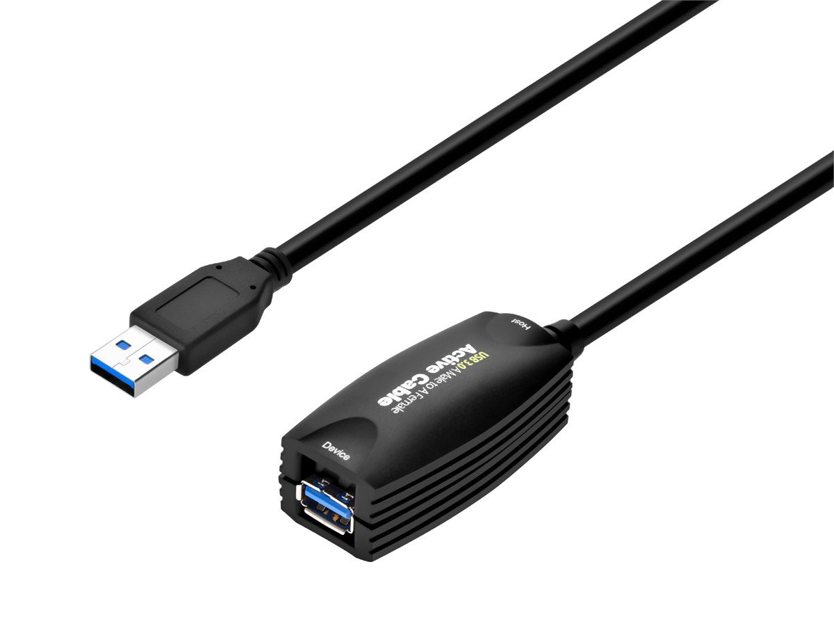 nederdel jord År Monoprice USB-A to USB-A Female 3.0 Extension Cable - Active, Black, 15ft -  Monoprice.com