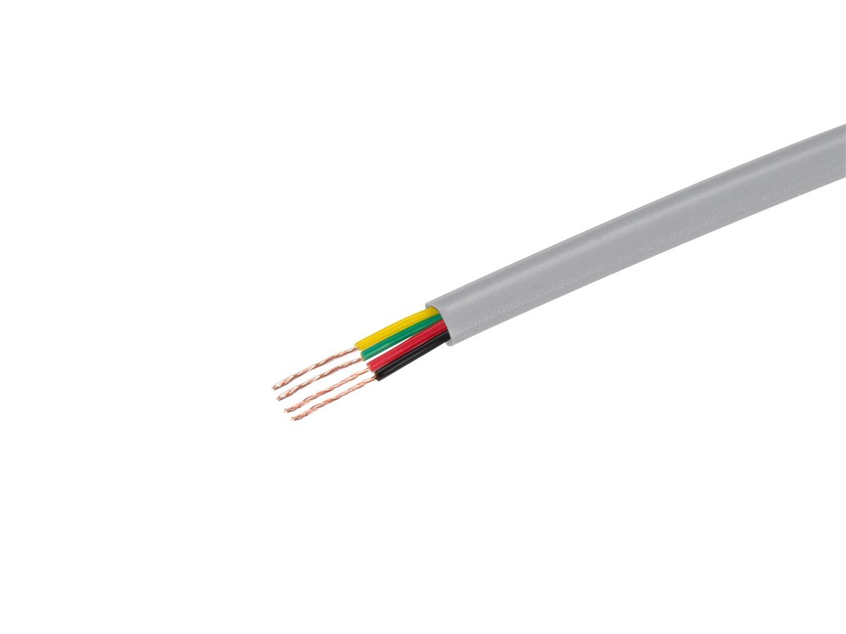 Monoprice 4 Conductor Modular Bulk Cable, 28AWG, Stranded, Flat, Sliver, 1000ft - main image