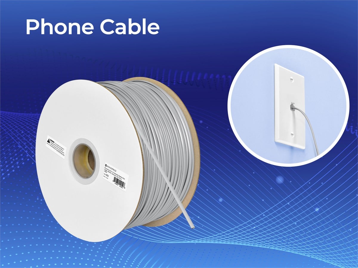 Monoprice RJ12 6 Conductor Modular Bulk Cable - Thumbnail 2