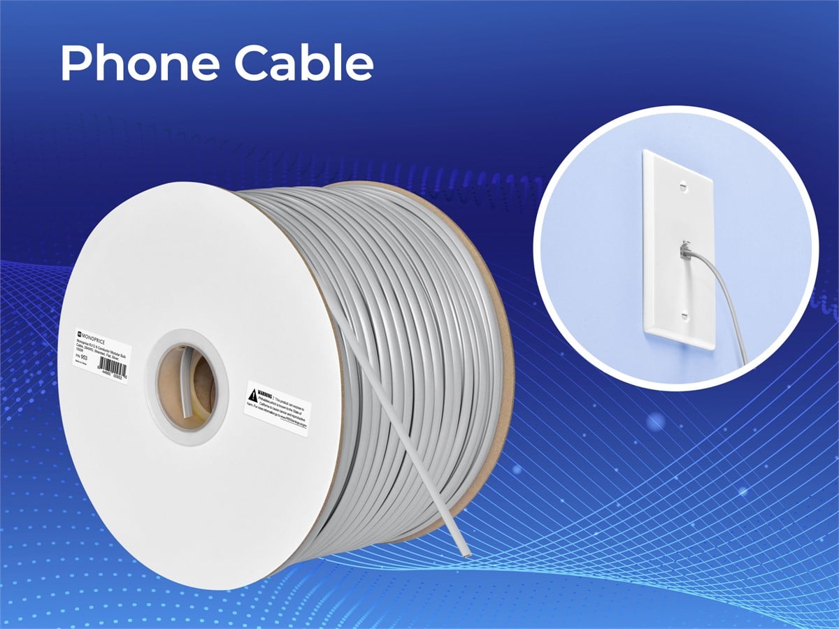 Monoprice RJ12 6 Conductor Modular Bulk Cable - Thumbnail 3