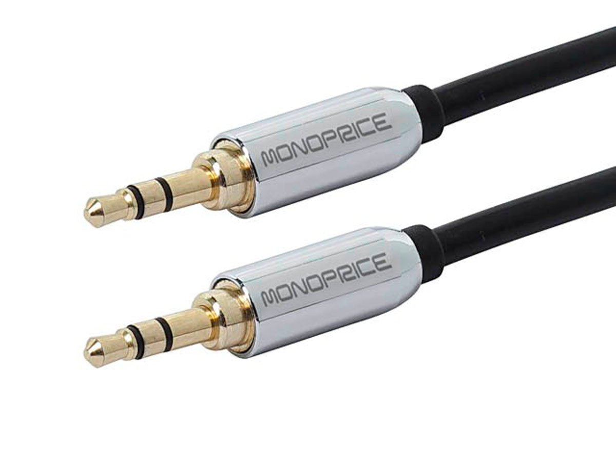 Monoprice 6ft Designed for Mobile 3.5mm Stereo Male to 3.5mm Stereo Male (Gold Plated) - Black - main image