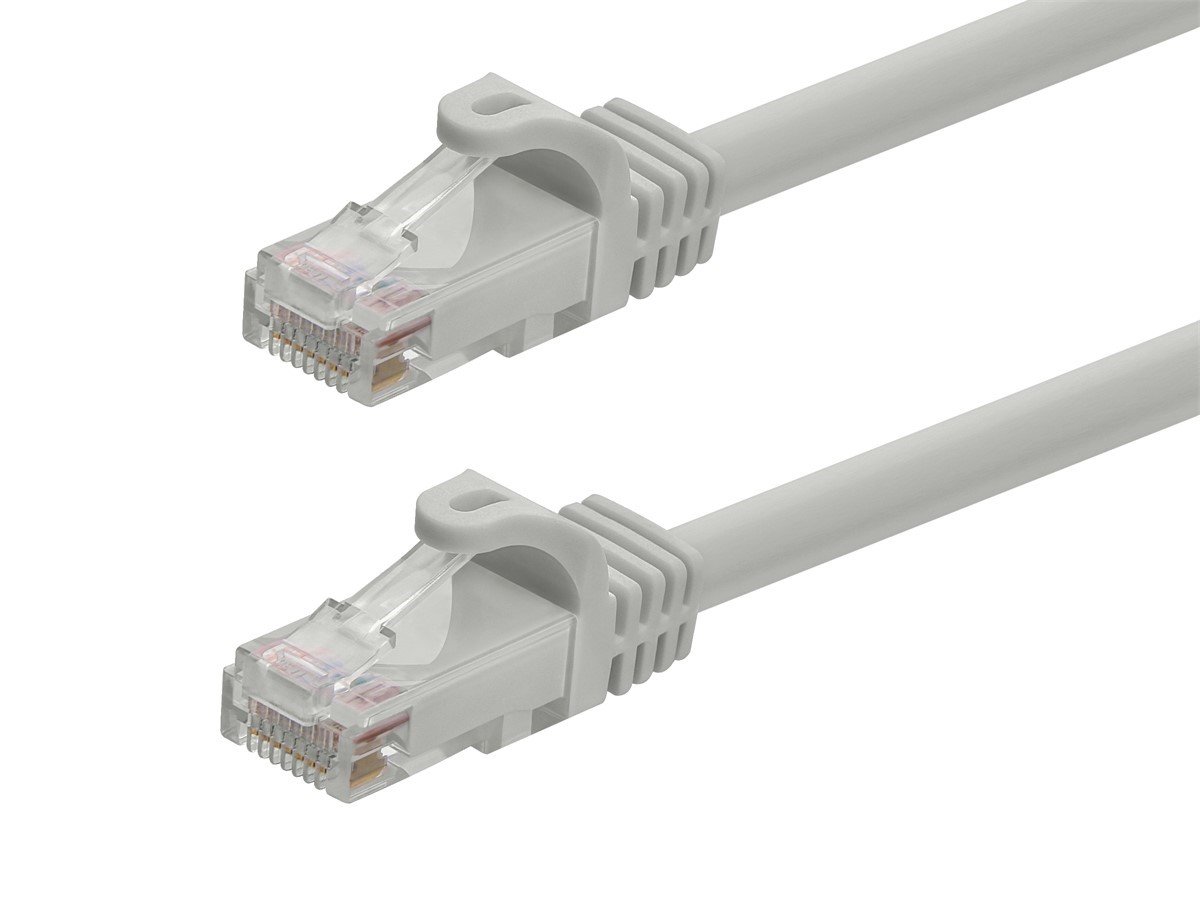 Monoprice Cat6 20ft Gray Patch Cable, UTP, 24AWG, 550MHz, Pure Bare Copper, Snagless RJ45, Flexboot Series Ethernet Cable