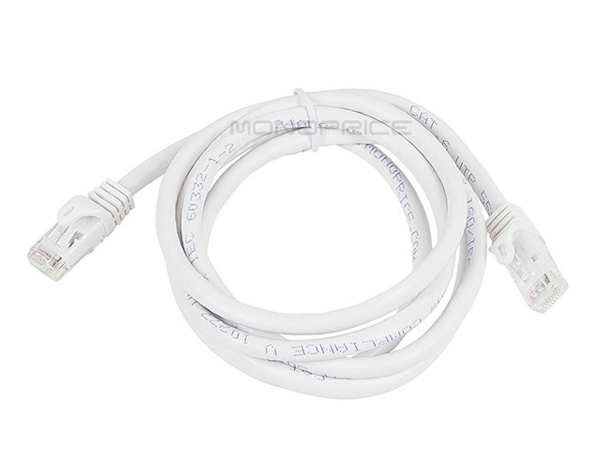 Monoprice Cavo Ethernet CAT6 UTP, 550 MHz, 24 AWG, Rame Puro, Serie FLEXboot, Bianco