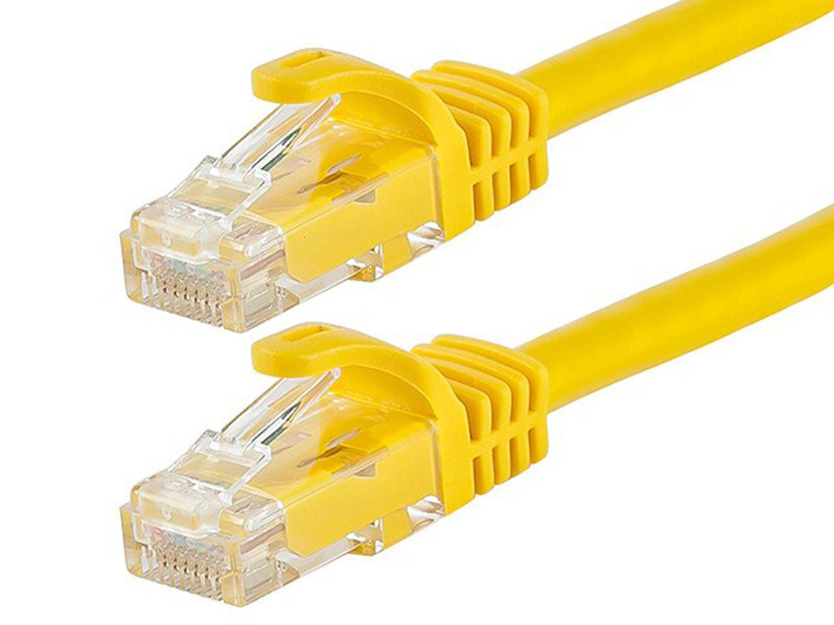 Photos - Ethernet Cable Monoprice Cat6 7ft Yellow Patch Cable, UTP, 24AWG, 550MHz, Pure 