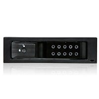 Monoprice 5.25-inch to 1x3.5-inch SATA/SAS 6.0 Gbps Trayless Hot-Swap Cage, Black