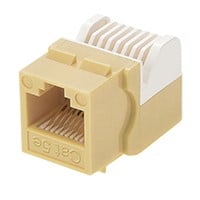 Monoprice Cat5E RJ45 Toolless Keystone Jack for 22-24AWG Solid Wire, Beige