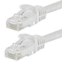 Monoprice FLEXboot Cat5e Ethernet Patch Cable - Snagless RJ45, Stranded, 350MHz, UTP, Pure Bare Copper Wire, 24AWG, 20ft, White