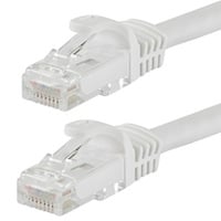 Monoprice Cat5e 100ft White Patch Cable, UTP, 24AWG, 350MHz, Pure Bare Copper, Snagless RJ45, Flexboot Series Ethernet Cable
