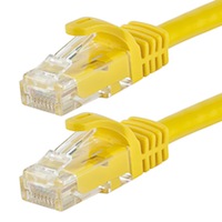 Monoprice Cat5e 10ft Yellow Patch Cable, UTP, 24AWG, 350MHz, Pure Bare Copper, Snagless RJ45, Flexboot Series Ethernet Cable