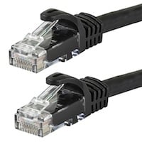 Monoprice Cat5e 14ft Black Patch Cable, UTP, 24AWG, 350MHz, Pure Bare Copper, Snagless RJ45, Flexboot Series Ethernet Cable