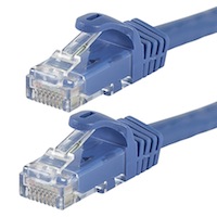 Monoprice FLEXboot Cat5e Ethernet Patch Cable - Snagless RJ45, Stranded, 350MHz, UTP, Pure Bare Copper Wire, 24AWG, 30ft, Blue
