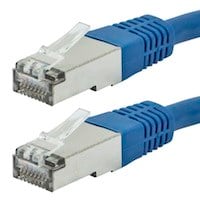 Monoprice Cat6A 3ft Blue Patch Cable,  Double Shielded (S/FTP), 26AWG, 10G, Pure Bare Copper, Molded RJ45, Entegrade Series Ethernet Cable