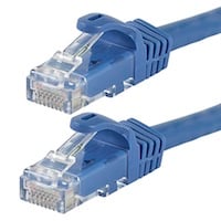 Monoprice Cat5e 50ft Blue Patch Cable, UTP, 24AWG, 350MHz, Pure Bare Copper, Snagless RJ45, Flexboot Series Ethernet Cable