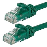 Monoprice Cat5e 7ft Green Patch Cable, UTP, 24AWG, 350MHz, Pure Bare Copper, Snagless RJ45, Flexboot Series Ethernet Cable