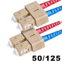 Monoprice OM3 Fiber Optic Cable - SC/SC  UL  50/125 Type  Multi-Mode  10GB  Aqua  15m  Corning