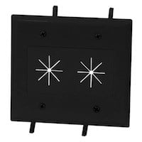 Monoprice Cable Plate with Flexible Opening, 2-Gang, Black