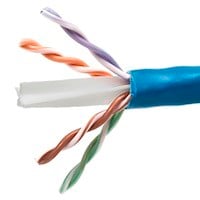 Monoprice Cat6A Ethernet Bulk Cable - Solid, 550MHz, UTP, CMR, Riser Rated, Pure Bare Copper Wire, 10G, 23AWG, No Logo, 1000ft, Blue