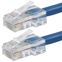 Monoprice Cat5e 6in Blue Patch Cable, UTP, 24AWG, 350MHz, Pure Bare Copper, RJ45, Zeroboot Series Ethernet Cable
