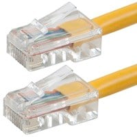 Monoprice Cat5e 3ft Yellow Patch Cable, UTP, 24AWG, 350MHz, Pure Bare Copper, RJ45, Zeroboot Series Ethernet Cable