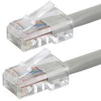Monoprice Cat5 7ft Gray Patch Cable, UTP, 24AWG, 350MHz, Pure Bare Copper, RJ45, Zeroboot Series Ethernet Cable