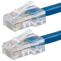 Monoprice Cat5e 10ft Blue Patch Cable, UTP, 24AWG, 350MHz, Pure Bare Copper, RJ45, Zeroboot Series Ethernet Cable